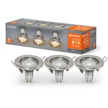 LEDVANCE Einbauleuchte 3er Pack rund gebürstetes Nickel