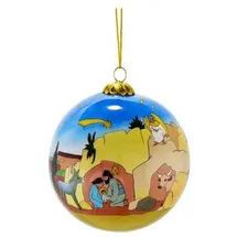 St. Benno Christbaumkugel mit Innenglasbemalung 2024 »Kommet, ihr Hirten«