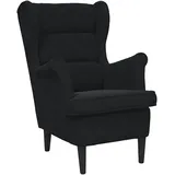 vidaXL Fernsehsessel 64 x 96 x 90 cm Schwarz Samt gepolstert