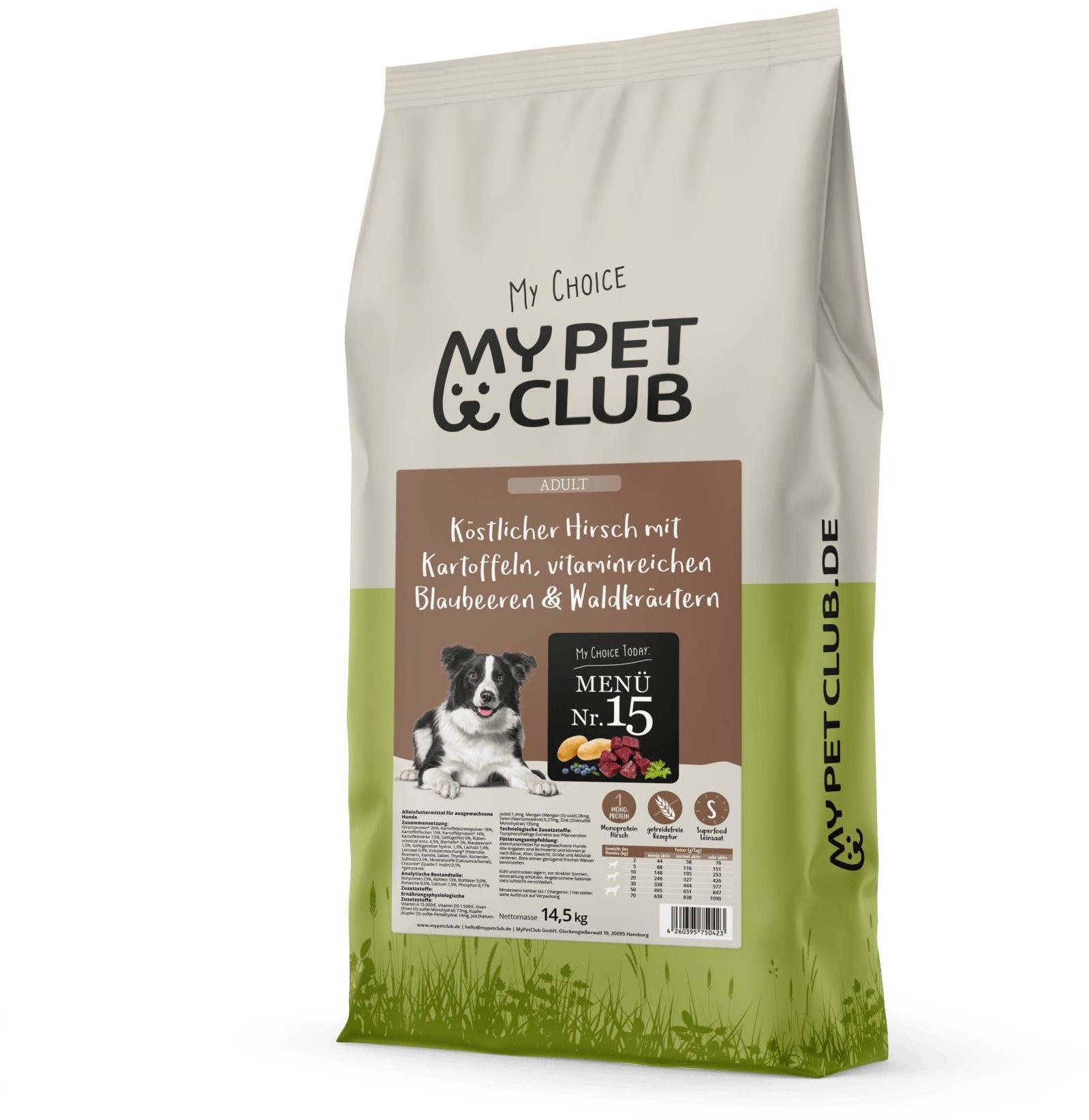 MyPetClub Wild Hundefutter Futter 1x14,5 kg