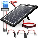 POWOXI-Upgraded-20W-Solar-Batterie-Ladegerät, Externer intelligenter 3-stufiger PWM-Laderegler, 12V-Solarpanel-Erhaltungsladekit für Auto, Marine, Motorrad, Wohnmobil, etc