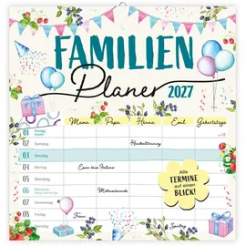 Trötsch Verlag Broschürenkalender Familienplaner 2027 Weiß