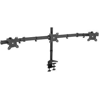 HFTEK - Monitor Tischhalterung für 3 Bildschirme von 15 bis 27 Zoll - Metall - VESA 75/100 - HF330C