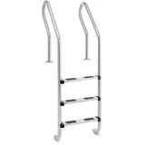 Uniprodo Poolleiter Edelstahl 3 Stufen weiß 0,08 m