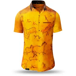 Sommerhemd Herren CAVEMAN – Höhlenmalerei – 100 % Baumwolle
