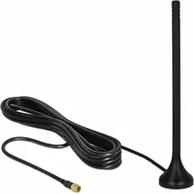 DeLock 12588 12588 LTE-Antenne 5 dBi 12,5 cm starr omnidirektional mit magnetischem Standfuss und Anschlusskabel RG-174 A/U 3