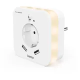 Hama LED Steckdosen-Nachtlicht mit USB & Bewegungsmelder,