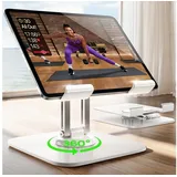 LuxusKollektion Tablet-Ständer Tablet Ständer Halterung Aluminium Schreibtisch Handy Silver White
