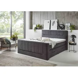 SUN GARDEN Boxspringbett 180 x 200 cm H3 Grau