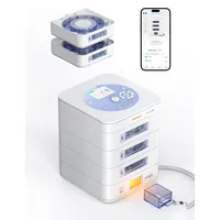 Ideerfit Intelligente Tablettenbox mit App & LCD – Automatischer Medikamentenspender mit Digitalem Schloss, Licht & Ton Alarm, 3 Fächer für 42 Tage Vorrat, Sicherer Pillendose Organizer für Senioren