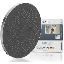 Kopfbrause SCHÜTTE "CAPRI", schwarz (chrom, anthrazit), B:26cm H:7cm T:26cm, Duschköpfe, Regendusche, Antikalk, Duschkopf