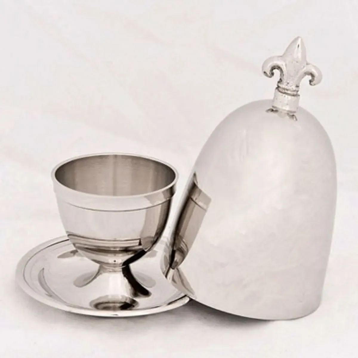 Casa Padrino Luxus Barock Eierbecher mit Deckel  Set für 6 Personen Messing vernickelt Antik Stil