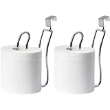 Tianher Toilettenpapierhalter ohne Bohren, 2 Pcs Silber Toilettenpapierhalter Klopapierhalter ohne Bohren Klorollenhalter WC Papier Halterung Rollenhalter Klopapierhalter für Küche und Badzimmer