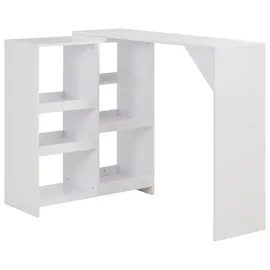 vidaXL Bartisch mit Beweglichem Regal 138 x 39 x 110 cm Weiß