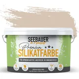 SEEBAUER diy Silikatfarbe Hellbraun 10L für Innen (No. 611 Hazel Eyes) Atmungsaktive Mineralfarbe für Allergiker - Abwaschbare Wandfarbe - Brauntöne hohe Deckkraft