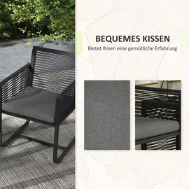 Outsunny Rattan Set 3-tlg. Schwarz
