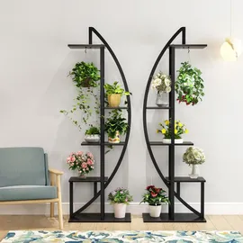 Tribesigns Blumenständer 180 x 60 cm Schwarz