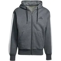 adidas Essentials 3-Streifen Kapuzensweatjacke Herren Schwarz M