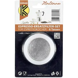 Krüger Permanent-Kaffeefilter für Espressokocher 6 Tassen 1 Set