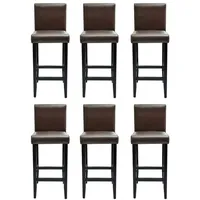 VidaXL Barshocker 6 Stk. Braun Kunstleder