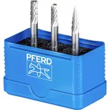 Pferd TOOLS HSS Frässtift Set 3-tlg. Zahnung 3 Ø 6mm Schaft-Ø 6mm universal mittel fein