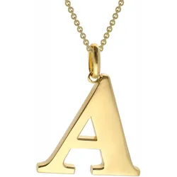 trendor 41790-A Halskette mit Großem Buchstaben A 925 Silber mit Goldauflage, 45 cm