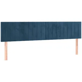 vidaXL Boxspringbett mit Matratze & LED Dunkelblau 180x200 cm Samt