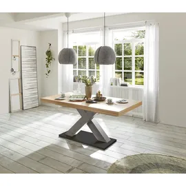 Mäusbacher Komfort 2.0 Esstisch ausziehbar Elene 180x90x76 Graphit/Asteiche 13982-180 - Grau