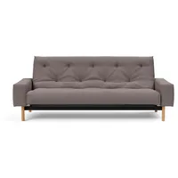 Schlafsofa INNOVATION LIVING TM "MIMER hochwertige Schlaffunktion, aktuelles Design und extra Komfort" Sofas Gr. T: 100cm, Struktur grob MIXED DANCE, grau (grau 521, mixed dance) Taschenfederkernmatratze, Breite Liegefläche 140 cm