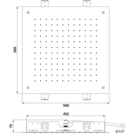 Herzbach DEEP BLACK Deckeneinbau-Regenbrause square 23.650000.2.12