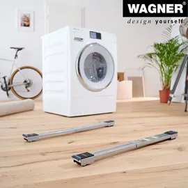 Wagner Transporthilfe SCHIENE - 44-70 x 5 x 4 cm, ausziehbar, Stahl, silber, Räder Ø 30 mm, Tragkraft 150 kg