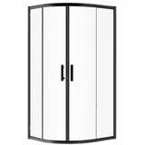 bad land HELA Viertelkreis Duschkabine mit Schiebetür 90 x 190 cm Schwarz/Transparent 6 mm