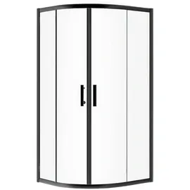 bad land HELA Viertelkreis Duschkabine mit Schiebetür 90 x 190 cm Schwarz/Transparent 6 mm