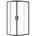 Viertelkreis Duschkabine 90 Schwarz/Transparent 6 mm