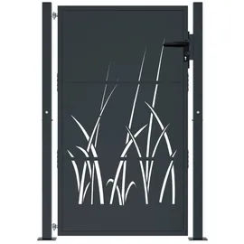 vidaXL Gartentor Anthrazit 105x155 cm Stahl Gras-Design