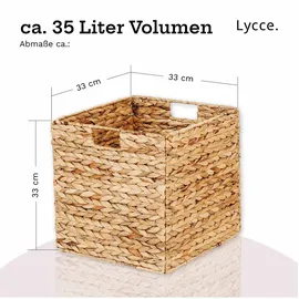 lycce Aufbewahrungskorb Kallax Box Wasserhyazinthe 33 x 33 x 33 cm braun