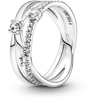 Pandora Damen Ring Silber funkelndes Dreifachband mit Zirkonia 199400C01 199400C01-52 cm