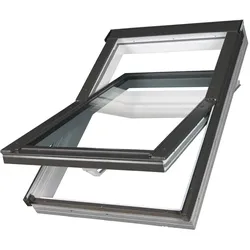 FAKRO Dachfenster PTP-V U5 55x78 weiß, Kunststoff-Schwingfenster mit Dauerlüftung