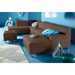 Wohnlandschaft INOSIGN "Jamie, U-Form", braun, B:308cm H:72cm T:80cm, Sofas, wahlweise mit Bettfunktion