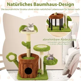 Costway Kratzbaum 55 x 40 x 92 cm Grün/Braun