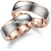 MARRYA Partnerring Titan Ringe Trauringe Eheringe Partnerringe rosa|silberfarben 76