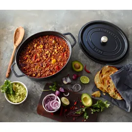 Staub Cocotte 29 cm oval schwarz