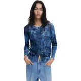 DESIGUAL Damen 25wwjf12 Pullover, Blau, L EU - L