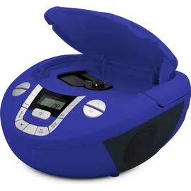 TechniSat Viola CD-1 - tragbarer Stereo CD-Player, Boombox mit praktischem Tragegriff (CD-Radio für Kinder, UKW Radiotuner, Bluetooth-Empfang, 2 x 1 W RMS-Leistung, Netz- und Batteriebetrieb) blau