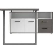 Forte Eckschreibtisch Keflav Grau / Weiß