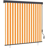 vidaXL Rollo 180 x 250 cm gestreift/Orange/Weiß