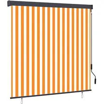 vidaXL Rollo 180 x 250 cm gestreift/Orange/Weiß