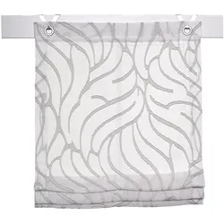 Raffrollo KUTTI "Skyline" Gr. 4, grau (weiß, grau), B:100cm H:130cm, Obermaterial: 100% Polyester, Raffrollos, halbtransparent, Polyester