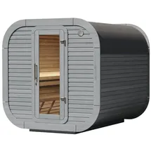 Wolff Finnhaus Design Saunahaus Luago 2x2 Art 1 hellgrau Typ 1 ohne Fenster Komplett montiert