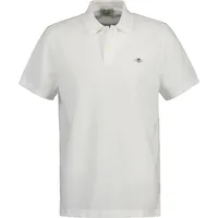 GANT Poloshirt »REG SHIELD SS PIQUE POLO«, mit Logo und Flachstrickkragen 100% Baumwolle Pique Gant white